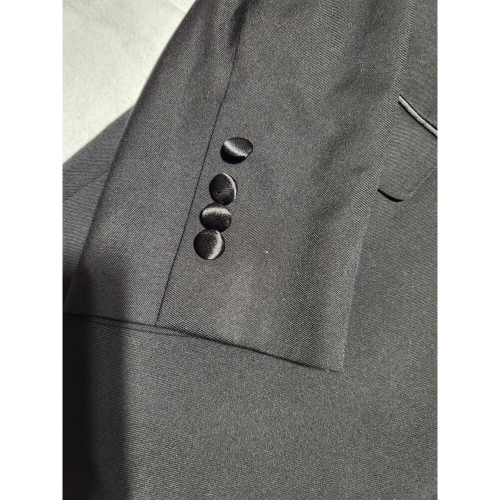 ALTON LANE Suit Jacket 40 Regular Tailored Fit Black Tuxedo w/ Black Trim Preppy - Picture 6 of 10
